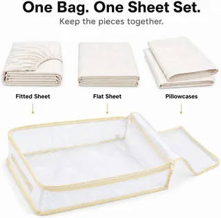 Thumbnail: One organizer for a fitted sheet, flat sheet and matching pillowcases