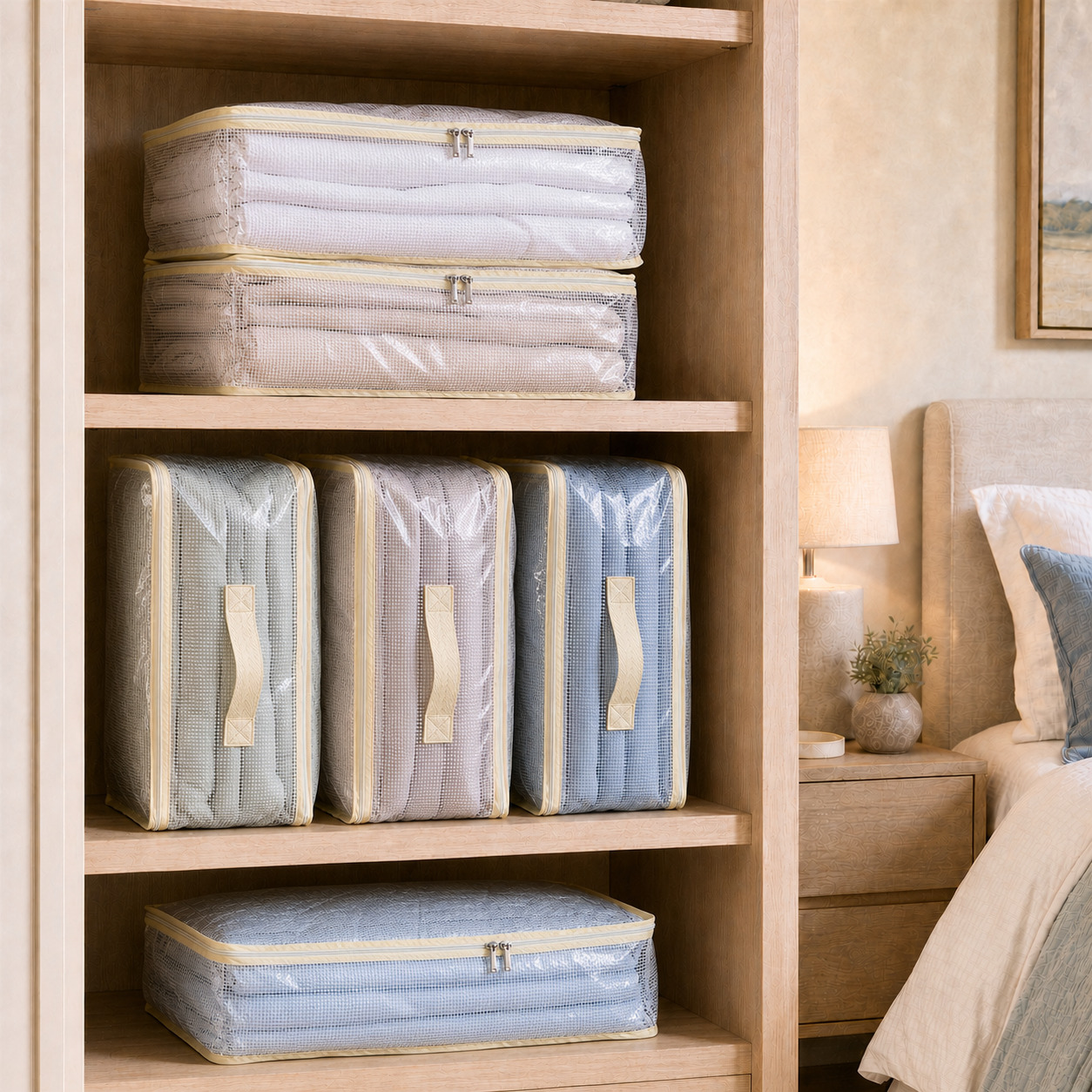 Thumbnail: Amazon listing lifestyle image showing horizontal and upright storage