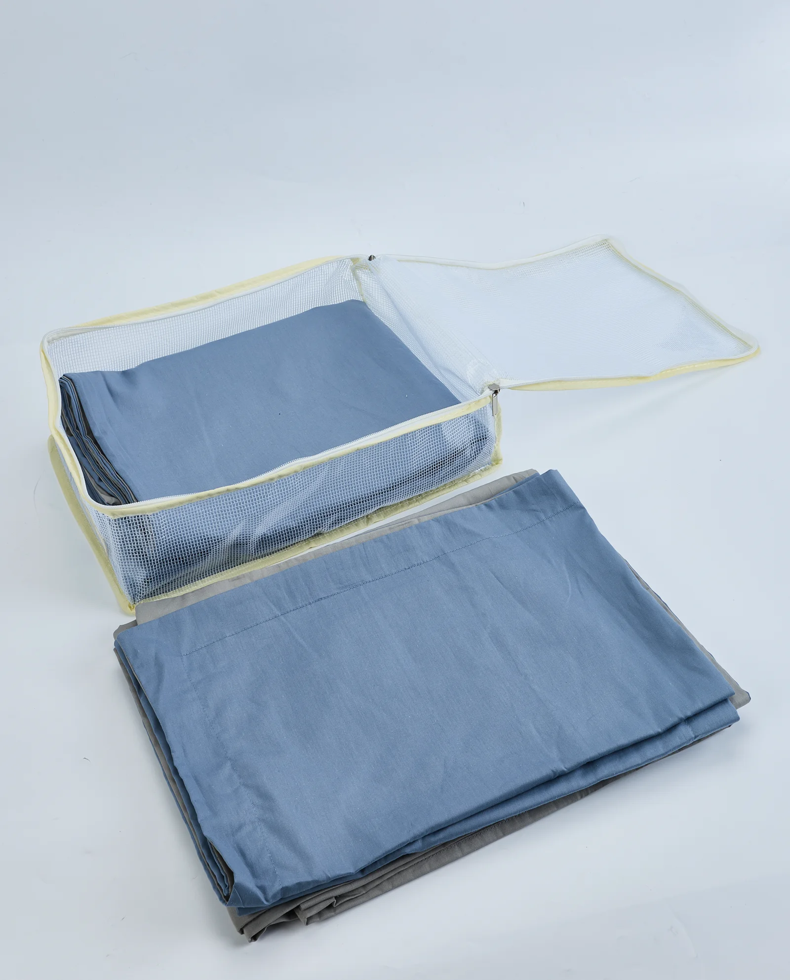 Real product photo of the clear organizer opened for loading